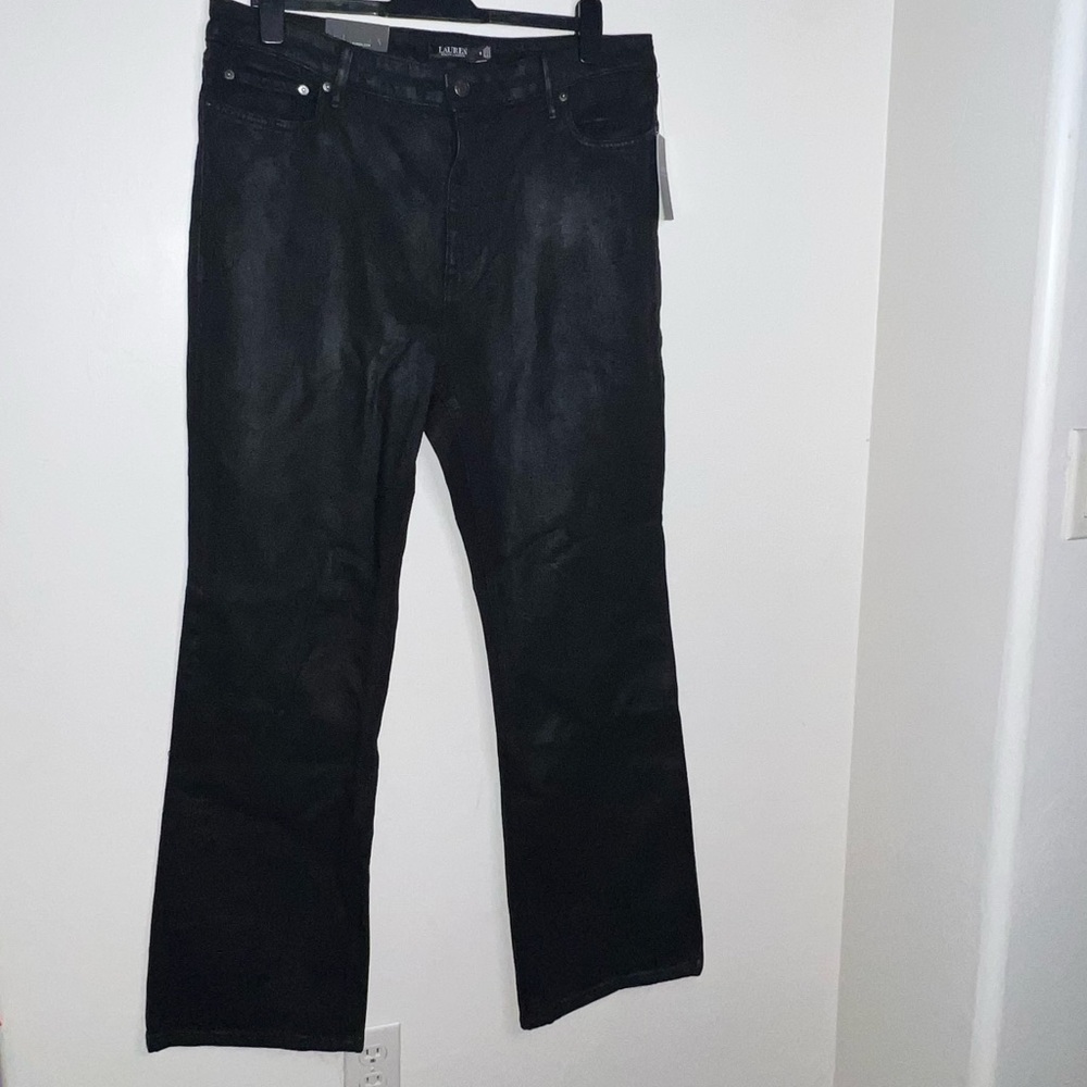 Ralph‎ Lauren Classic Black Denim High Rise Boot leg size 18